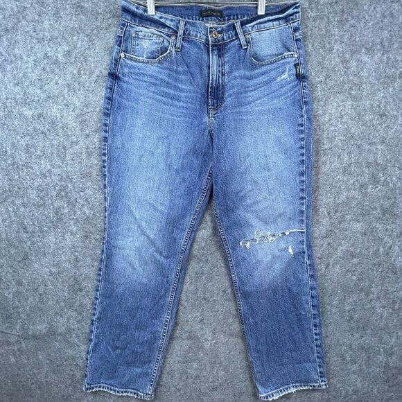 Silver Jeans Co Womens 31 Frisco Straight Western Glove Works Stretch Ripped - Picture 1 of 10